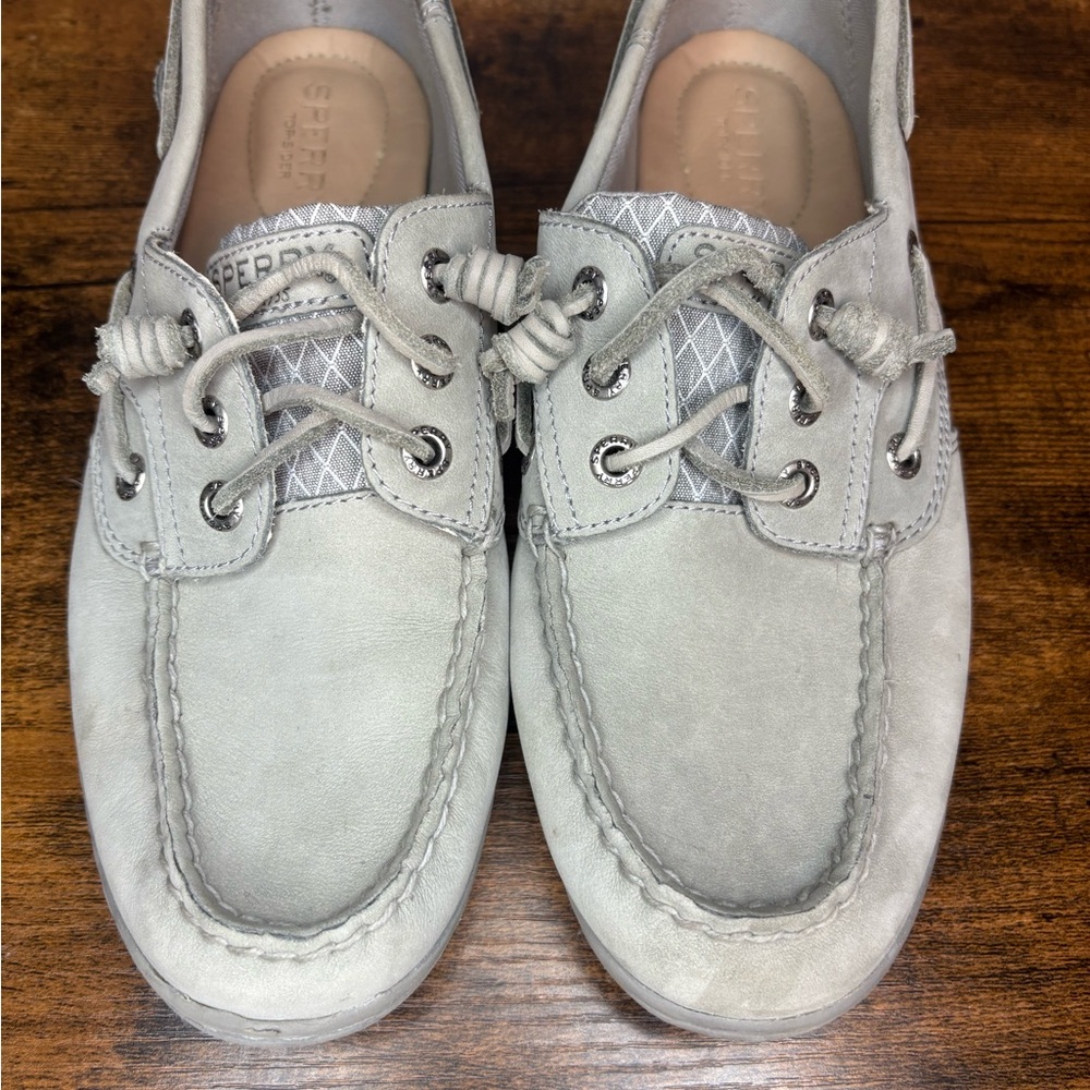 Sperry Top-Sider Size 7.5 Women's Gray Lace-Up Shoes